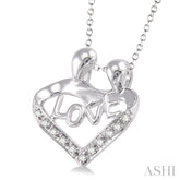 1/20 Ctw Single Cut Diamond Child & Mom Pendant in Sterling Silver with Chain